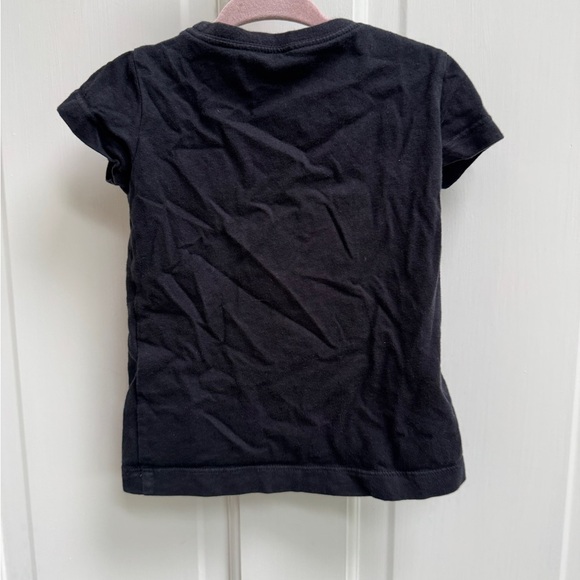 Nike 3T Girls Black Classic Swish Short Sleeve Tee Shirt Top Blouse - Picture 3 of 4